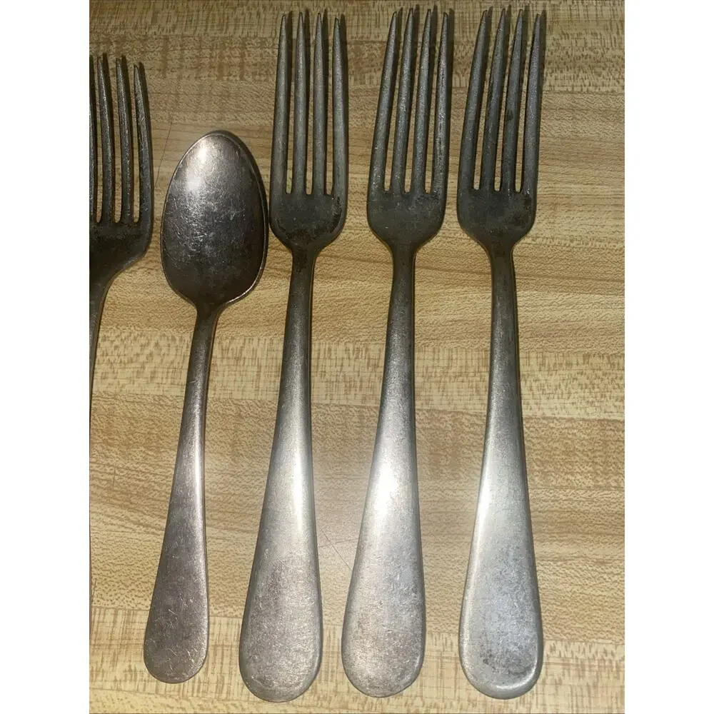 Set Of 7 Victor S. Co. A1 + Overlay Silverplate Forks & Spoon Act 1 Pattern
